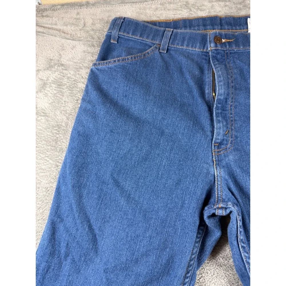 Vtg Levi's Brown Tab Straight Leg Jeans 38x30 Blue Denim Workwear Faded